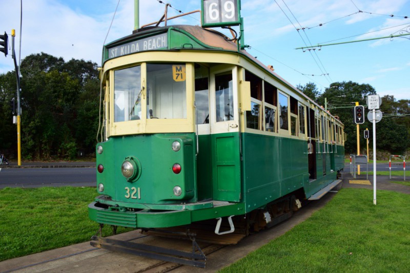 Historická tramvaj v muzeu MOTAT.