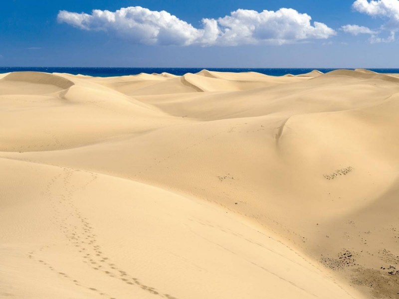 Písečné duny v přírodní rezervaci Natural Dune v Maspalomas.