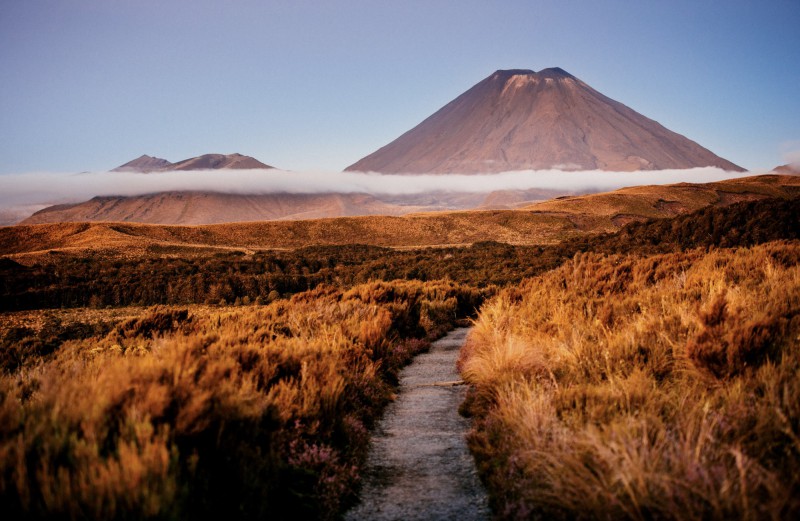 Západ slunce v NP Tongariro