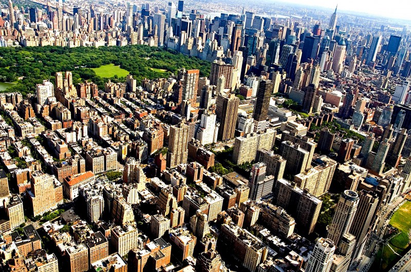 Pohled na Central Park z mrakodrapu.