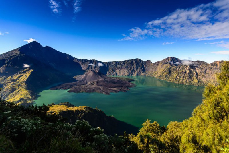 Indonésie, sopka Rinjani