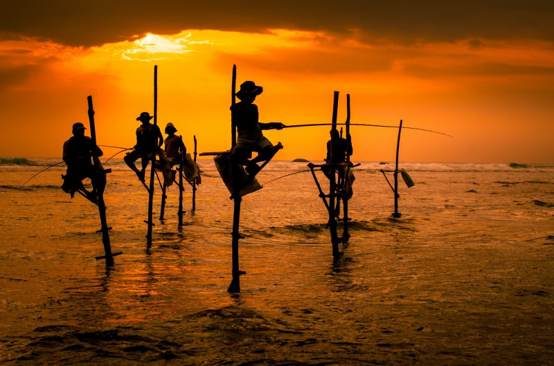 rybáři na Srí Lance