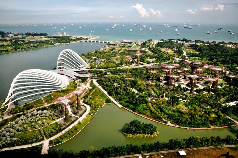Výhled na Singapur přes den