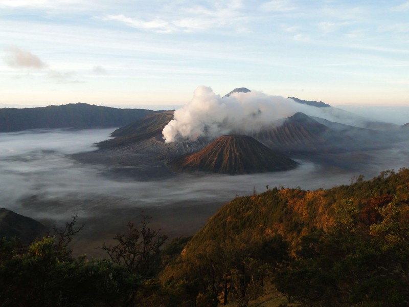 Sopka Bromo na ostrově Jáva, Indonésie