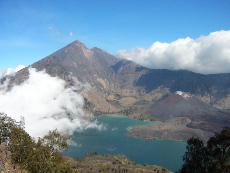 Sopka Rinjani v Indonésii