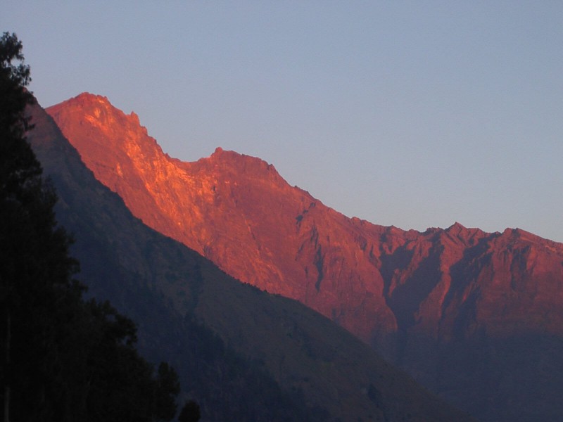 Západ slunce a sopka Rinjani