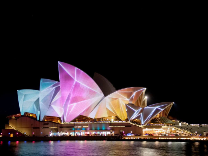 Promítání na Sydney Opera House.