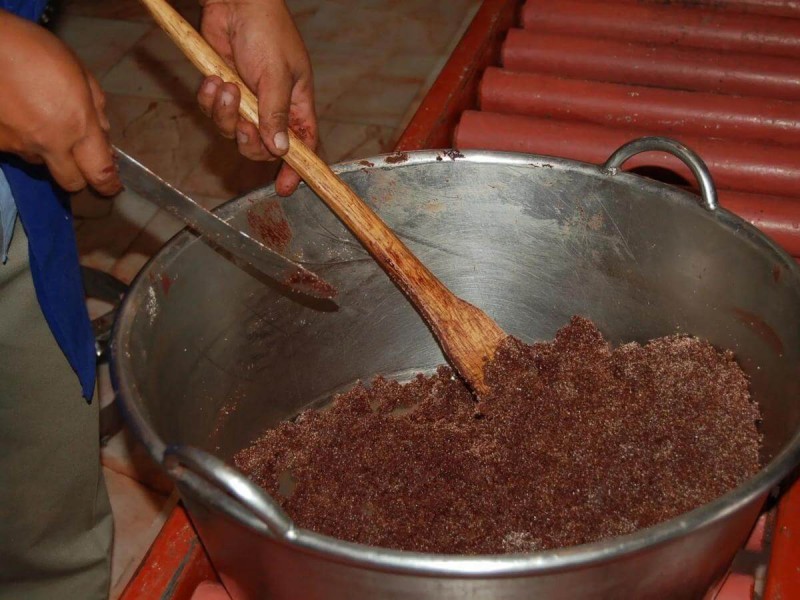 Ukázka tradiční výroby čokolády.
