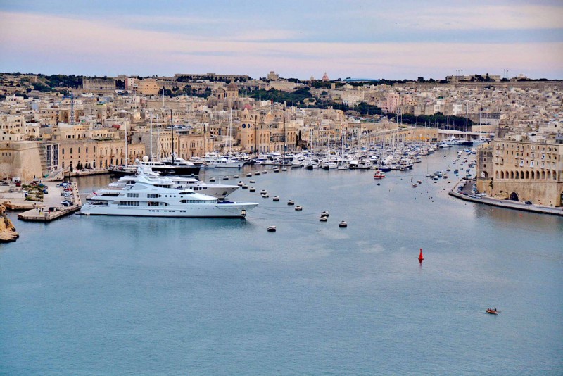 Přístav ve Vallettě.