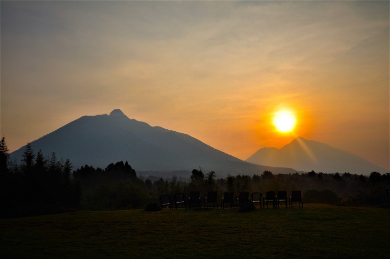 Západ slunce ve Rwandě