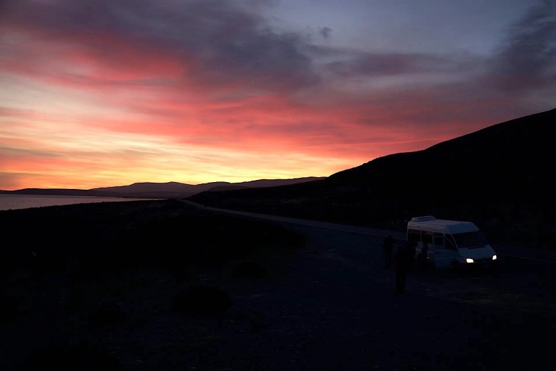 Západ slunce nad Patagonii.