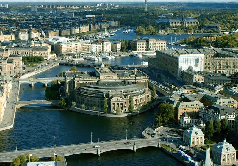 Výhled na Stockholm.