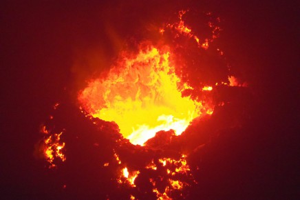 Sopka Erta Ale a pohled do pekla
