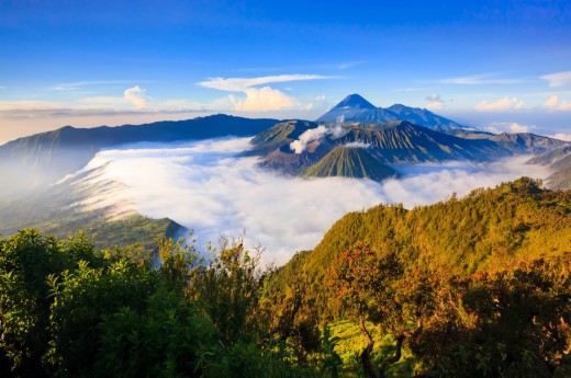 Východ slunce v národním parku Bromo Tengger Semeru