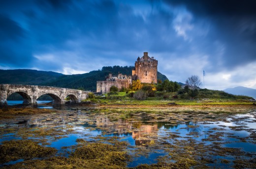 Známý skotský hrad Eilean Donan