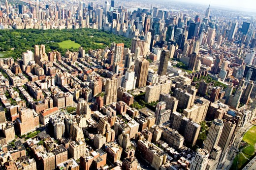 Pohled na Central Park a Horní Manhattan