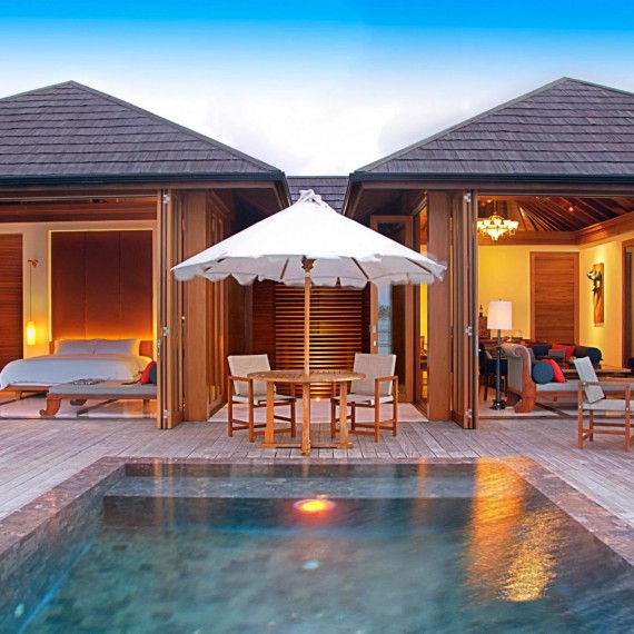 Haven Ocean Suite je luxusní vodní vila s vlastním bazénem nabízejícím jedinečný výhled na oceán.