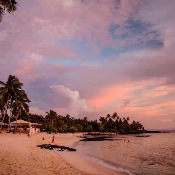 Západ slunce na exotické Samoi 