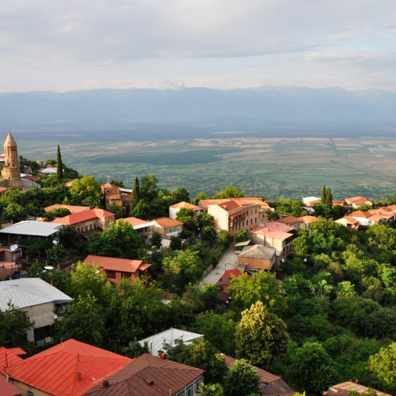 Panorama kouzelného městečka Signagi