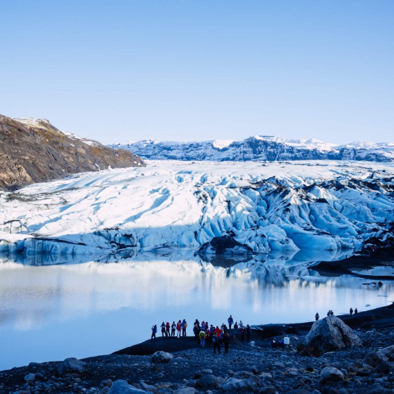 Procházka k ledovcovému jazyku ledovce Mýrdalsjökull