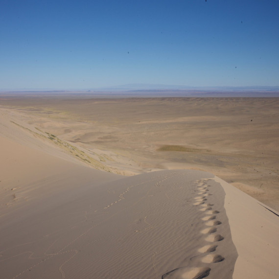 Výstup na nejvyšší dunu lze zabrat i horalem.
