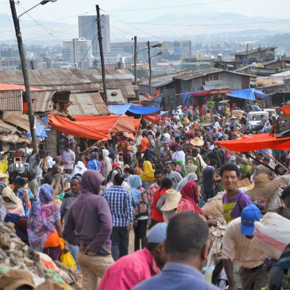 Merkato, jeden z největších trhů v Africe