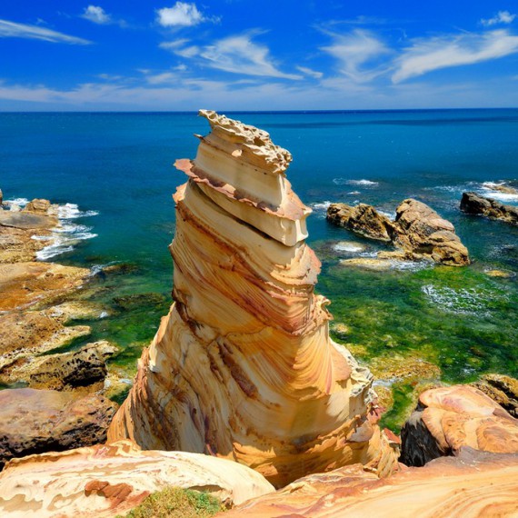 Zahrada s kamennou palačinkou – Nanya rocks  na Taiwane