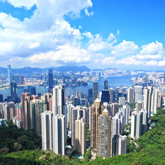 Panorama Hongkongu z Victoria Peak