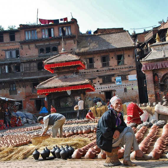 Na trhu v Bhaktapure