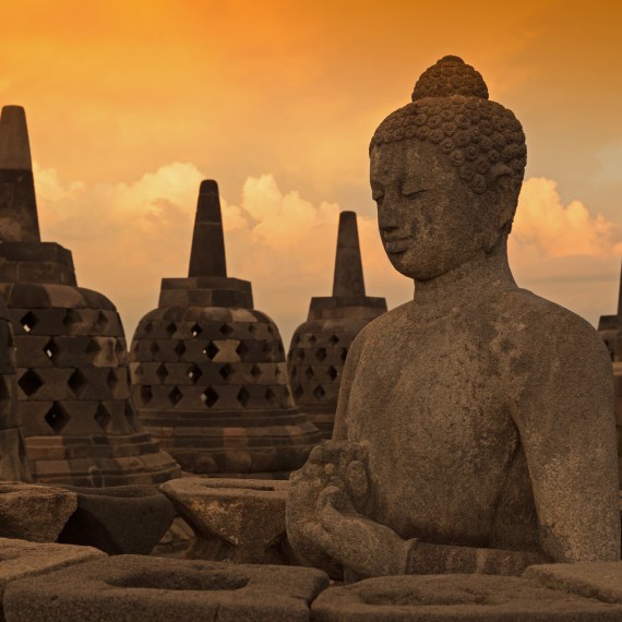 Borobodur při západu slunce