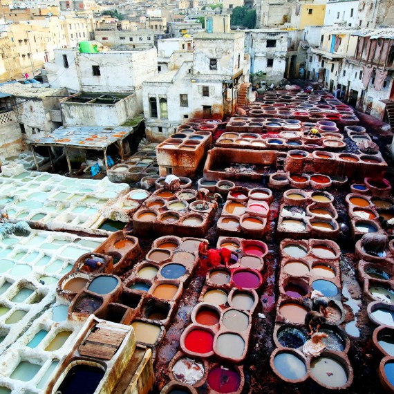 Střešní koželužny jsou pro Maroko typické
