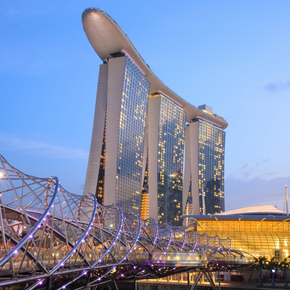 Slavný hotel Marina Bay Sands v Singapuru