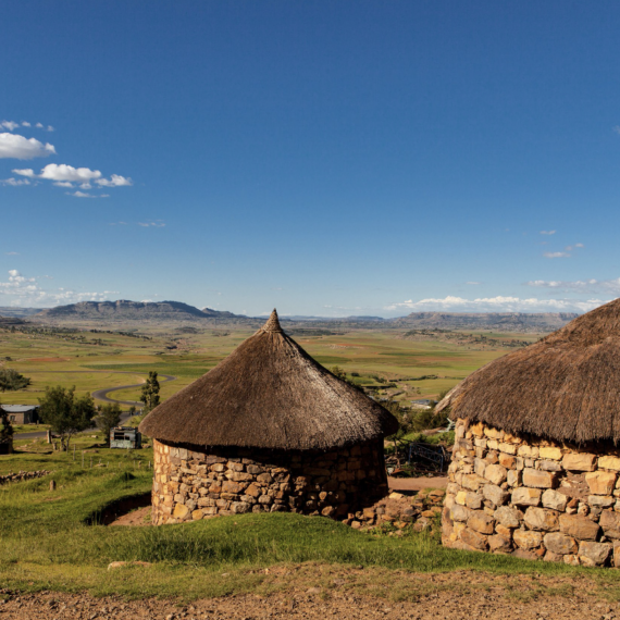 Domorodá vesnice v Lesothu 