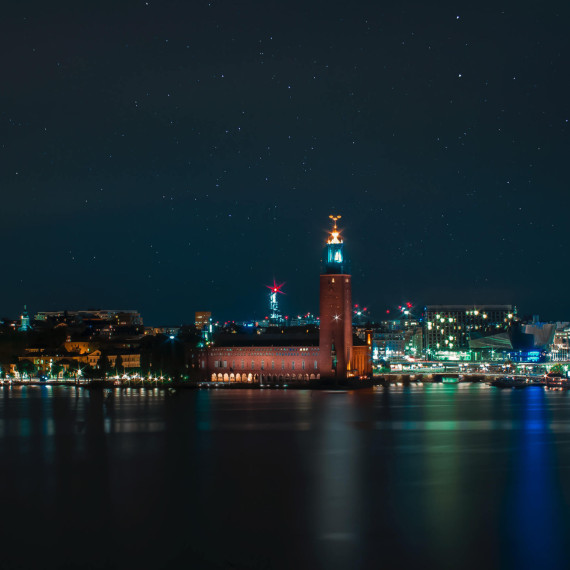 Noční Stockholm.