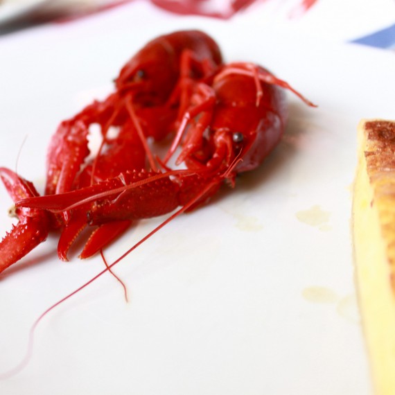 Krab v restauraci v Oslu 