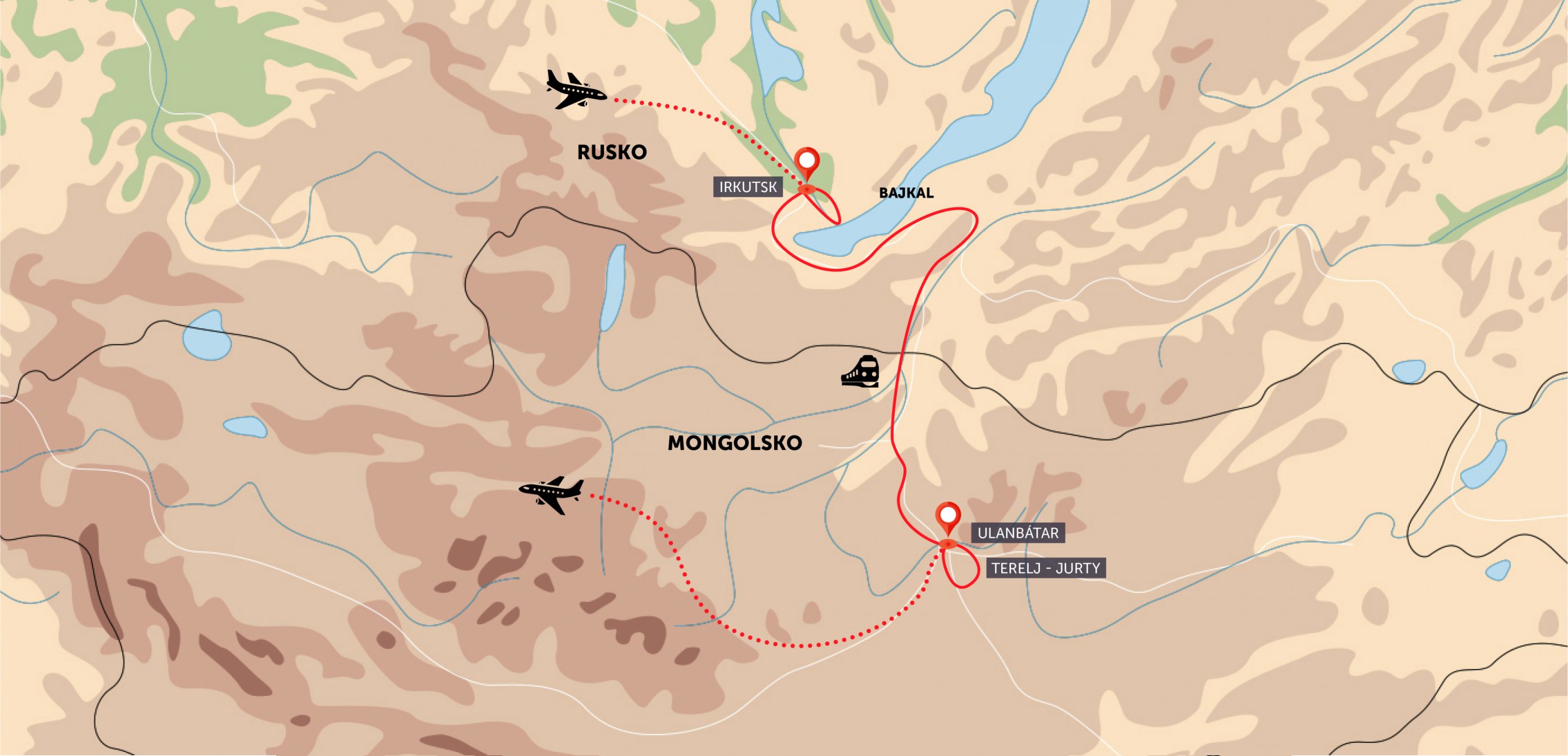 Irkutsk, Bajkal, Mongolsko