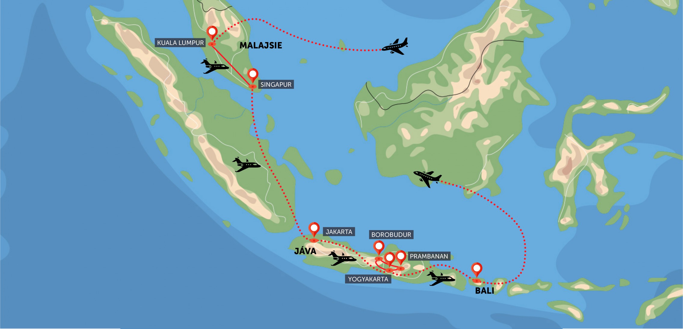 Malajsie, Singapur a fantastická Indonésie