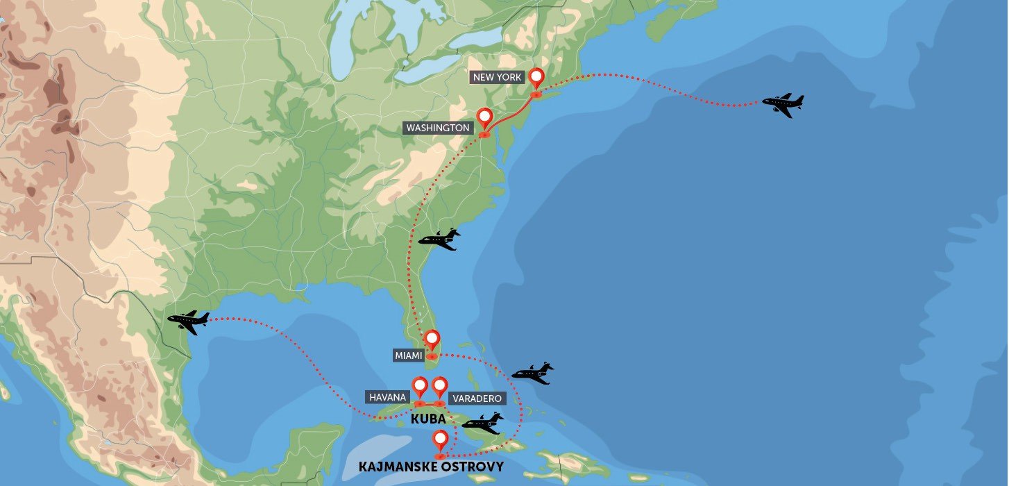 New York, Washington, Miami, Kajmanské ostrovy a Kuba all inclusive
