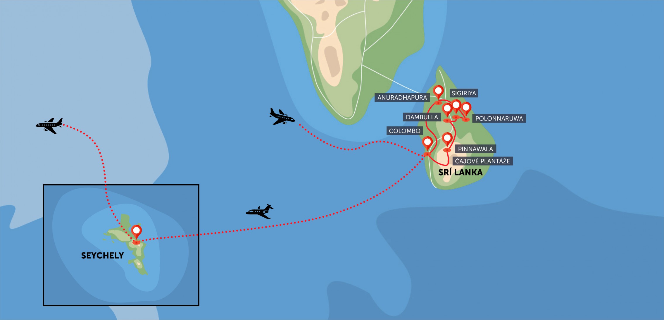 Srí Lanka a Seychelské ostrovy
