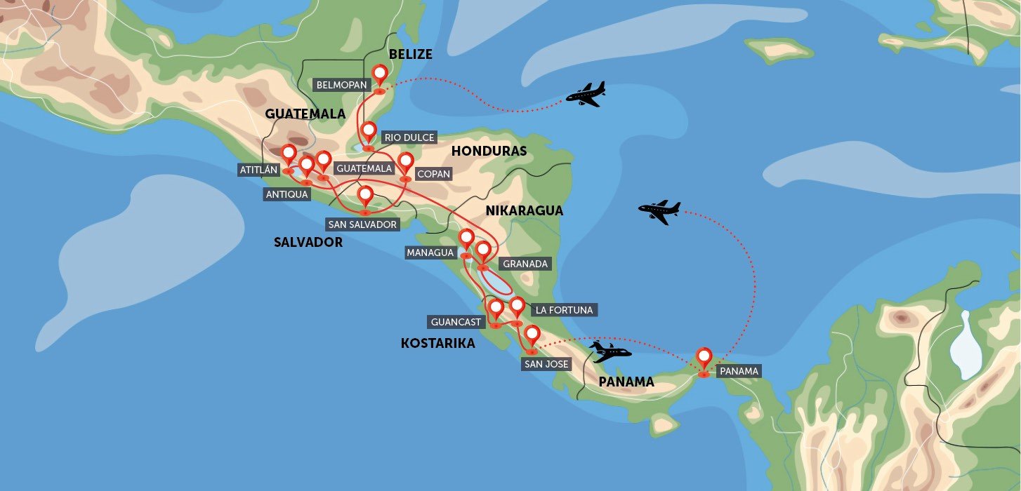 Střední Amerika - Grand Tour