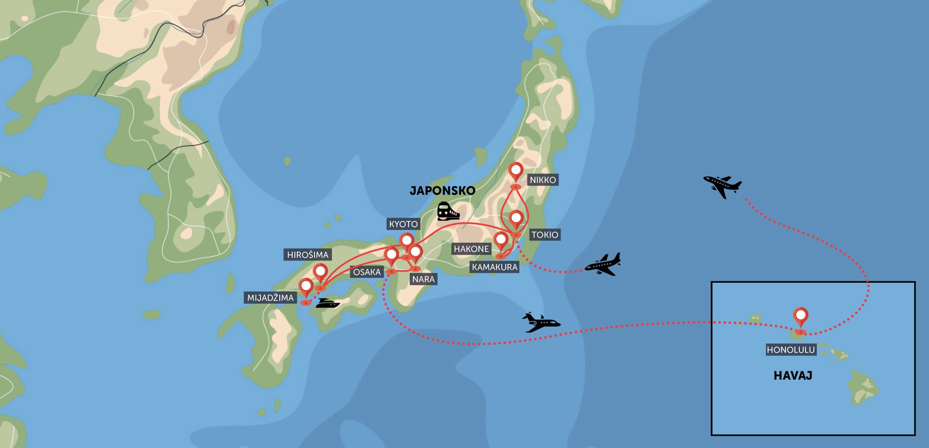 Japonsko a Havajské ostrovy
