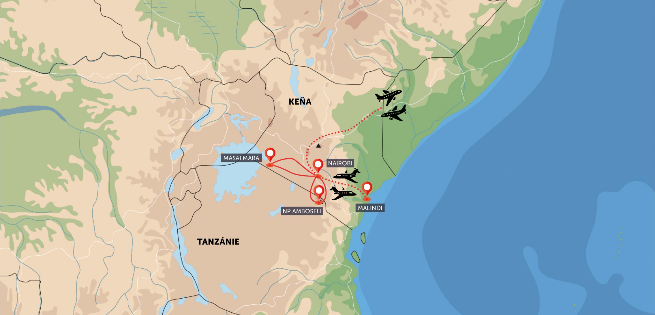 Keňa - Safari a oceán 15 dní