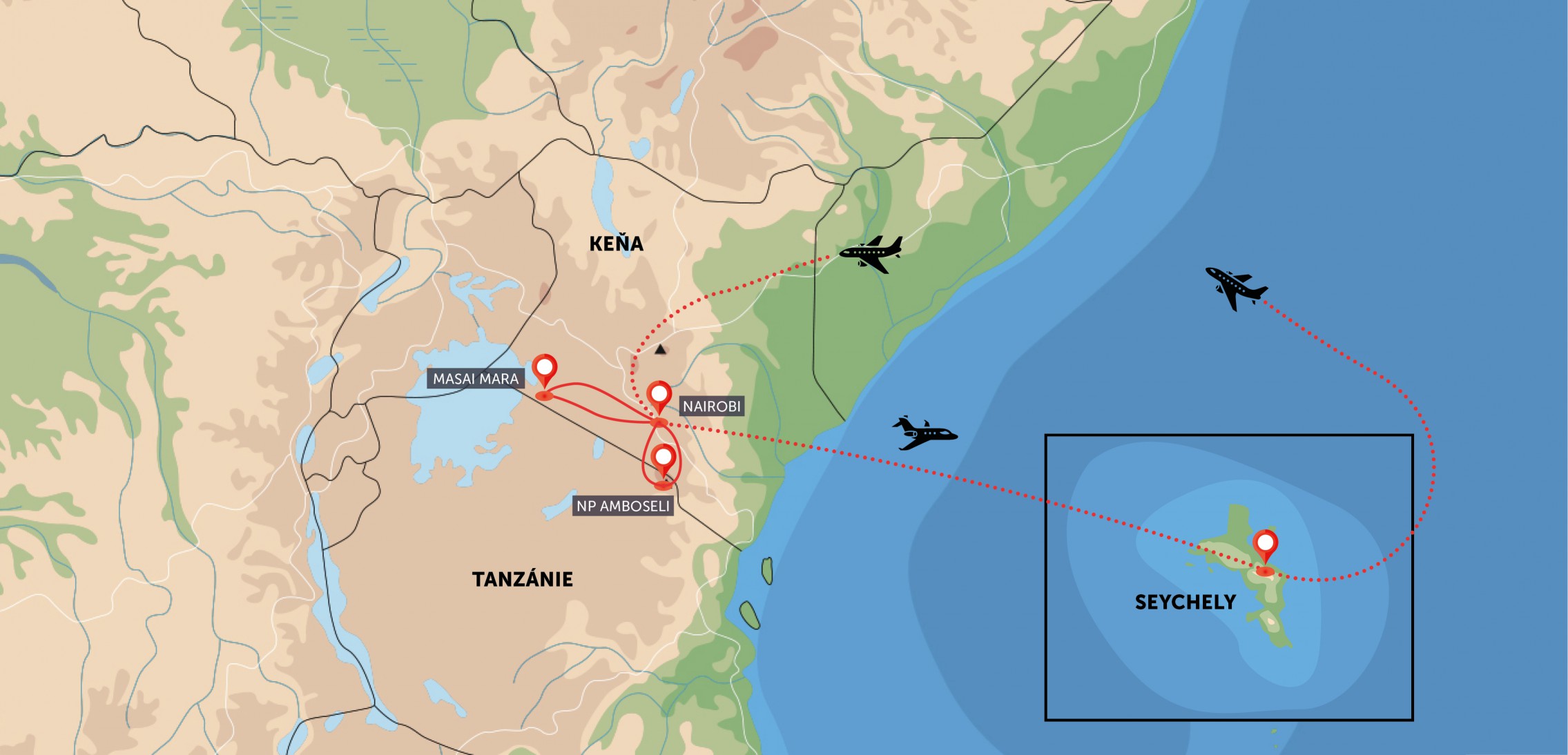Keňa a Seychelské ostrovy