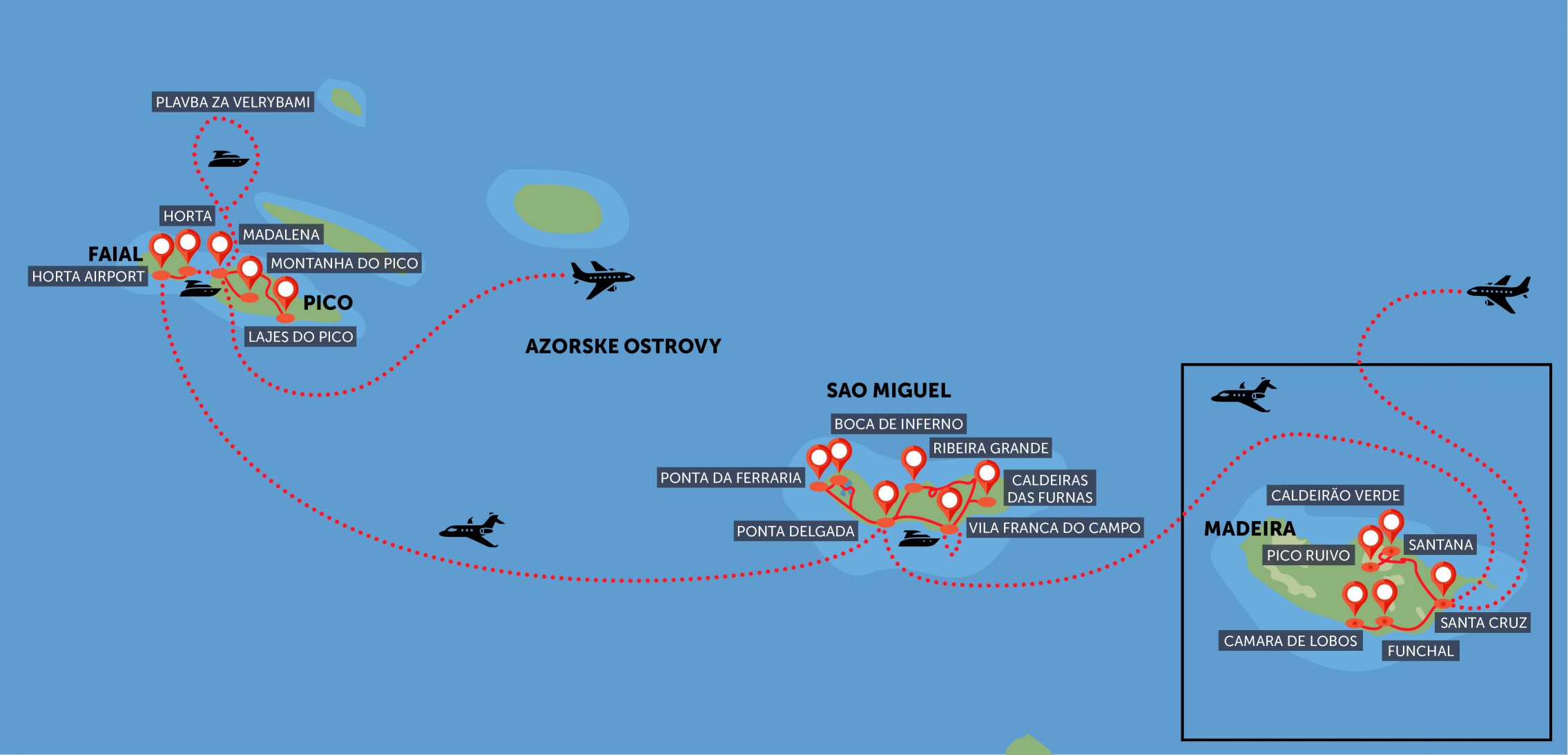 Azorské ostrovy a Madeira 