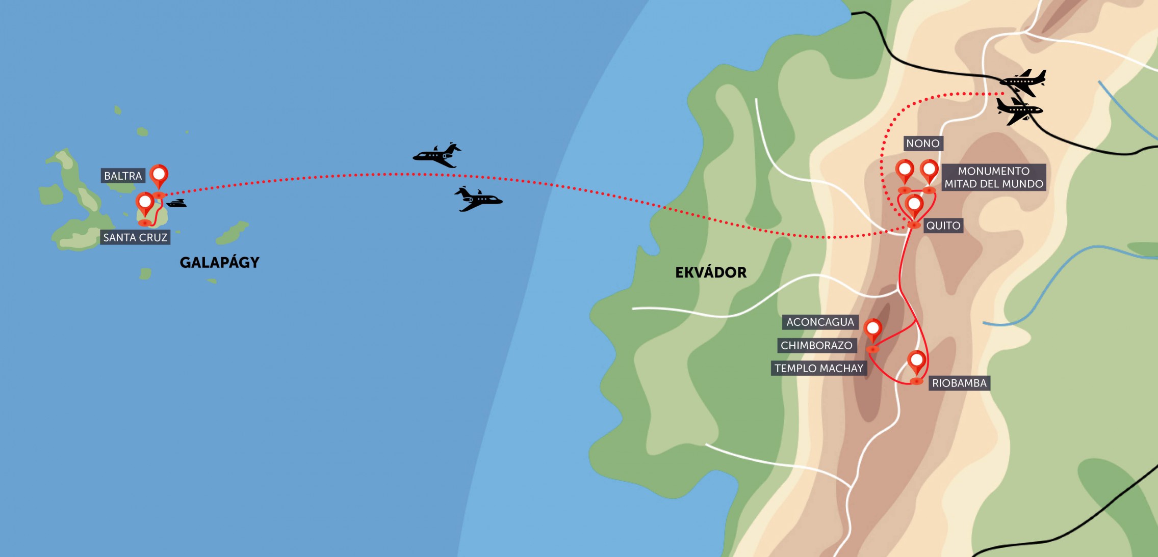 Ekvádorská sopka Chimborazo a Galapágy