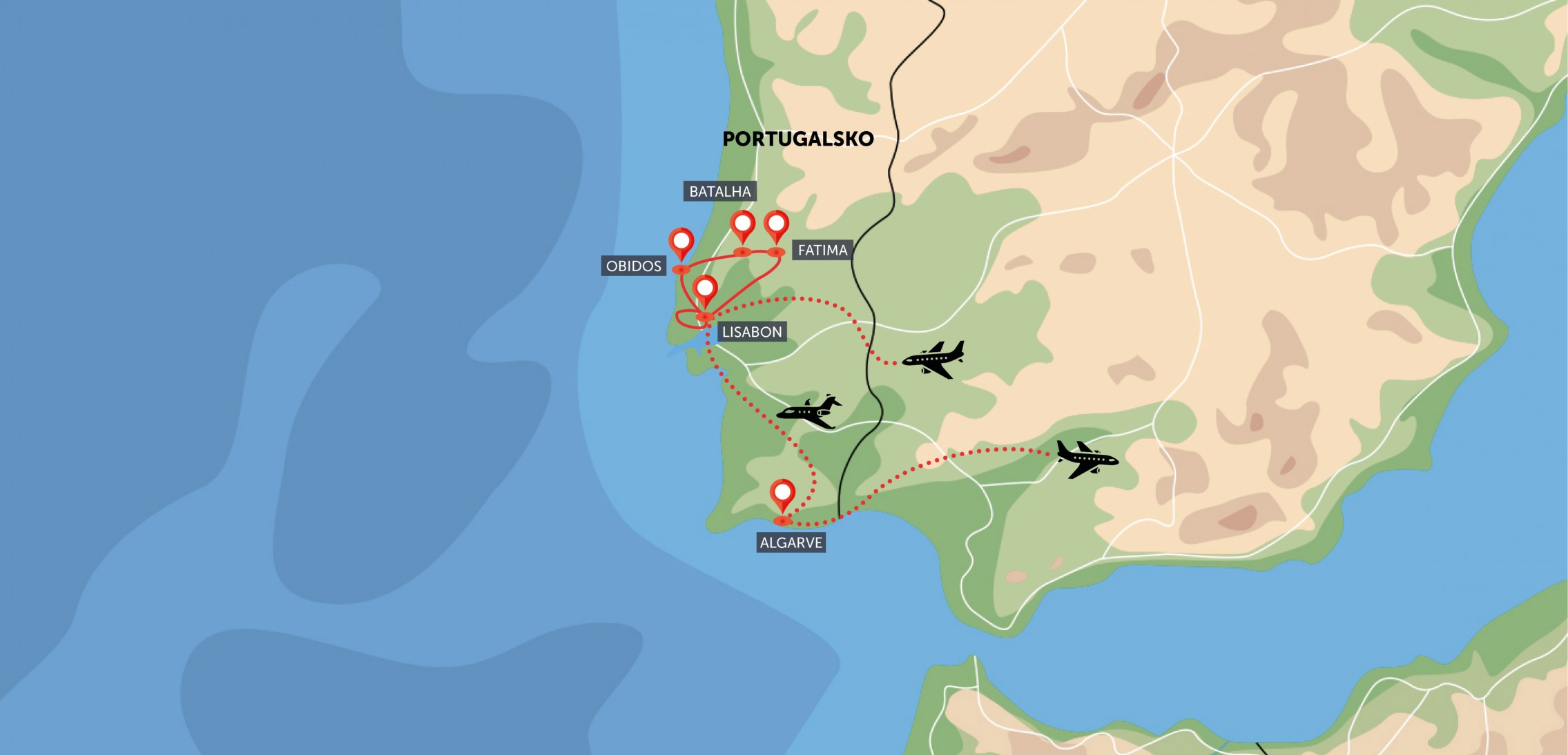 Portugalsko – Lisabon a pláž v Algarve