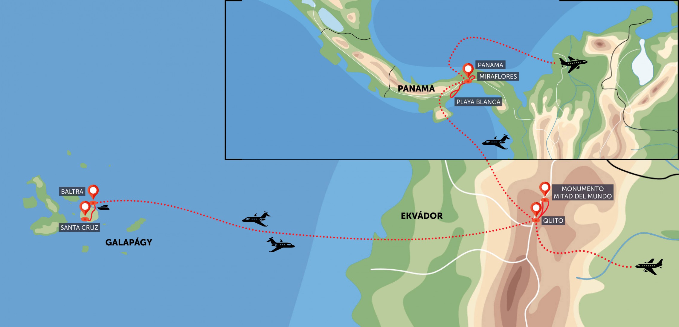 Ekvádor, Galapágy a all inclusive v Panamě