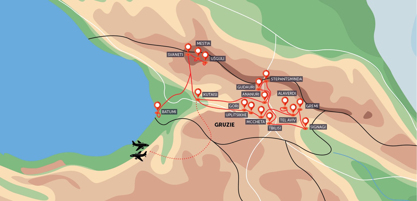 Gruzie - velký okruh 