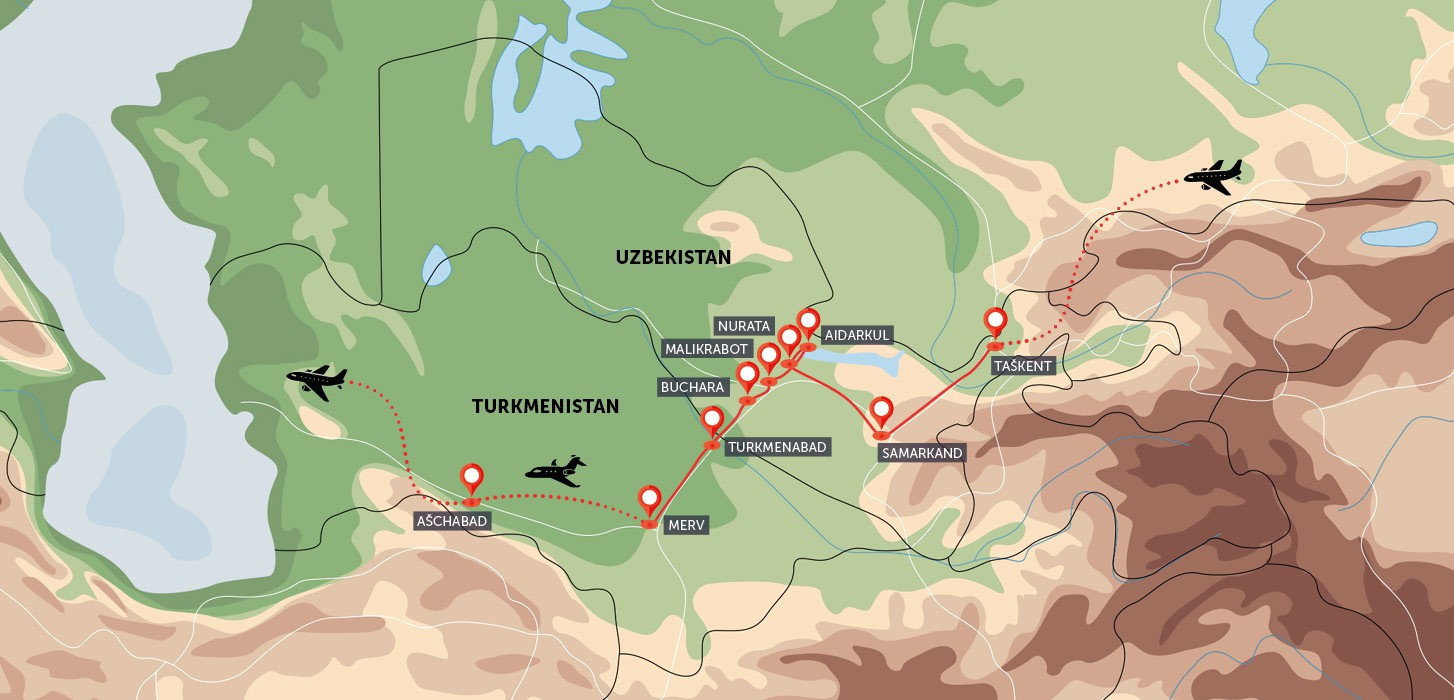 Uzbekistán, Turkmenistán