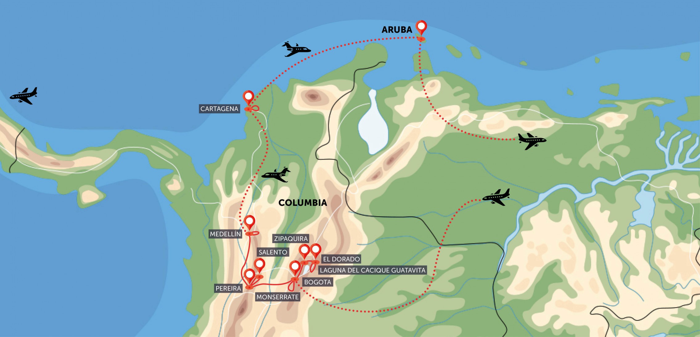 Kolumbie a relax na Arubě